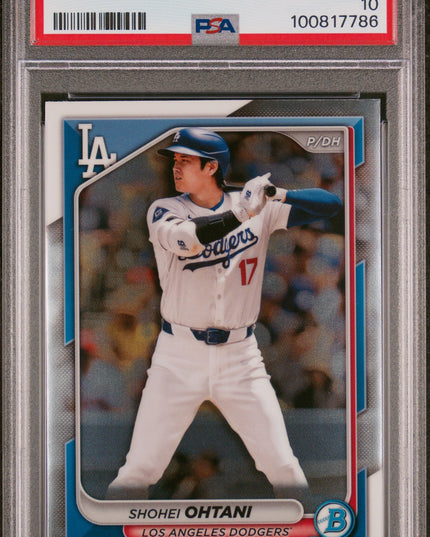 Graded 2024 Topps Bowman Chrome Shohei Ohtani #85 Baseball Card PSA 10 Gem Mint