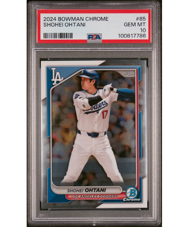 Graded 2024 Topps Bowman Chrome Shohei Ohtani #85 Baseball Card PSA 10 Gem Mint
