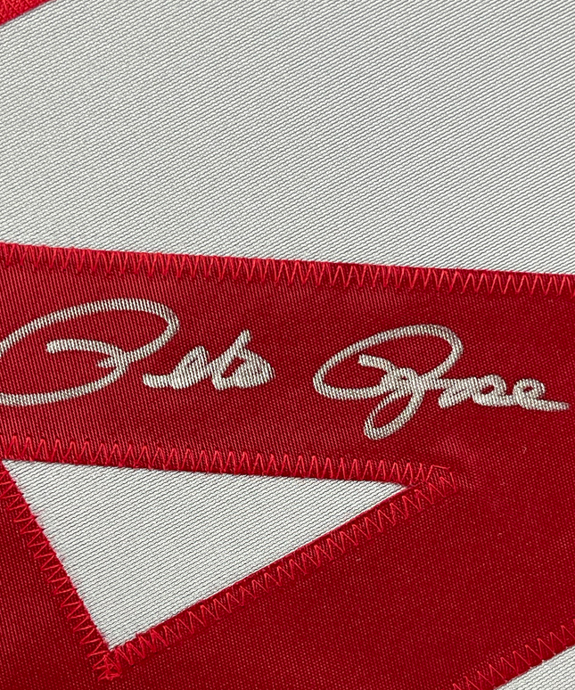 Framed Autographed/Signed Pete Rose 35x39 Cincinnati Grey Baseball Jersey JSA COA