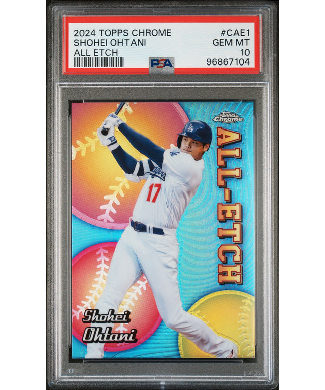 Graded 2024 Topps Chrome Shohei Ohtani #CAE1 All Etch Baseball Card PSA 10 Gem Mint