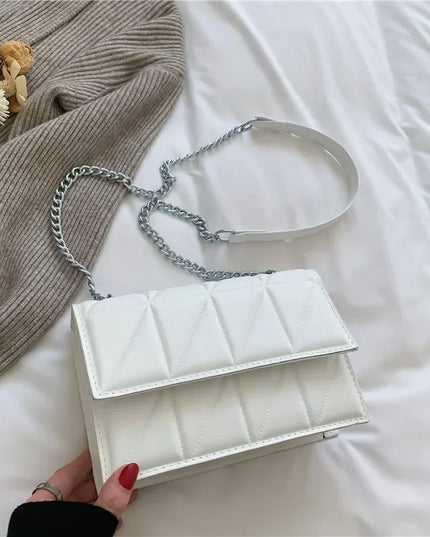 Crossbody Designer PU Leather Handbag Chain Strap