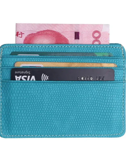 Portable Double Sided Pattern Card Wallet Id Holders Women Men Slim Wallet Change Purse Travel Wallet Holder with 5 Card Slots