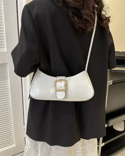 Women's Stylish PU Leather Sling Bag - Solid Color Shoulder Handbag, Large Capacity