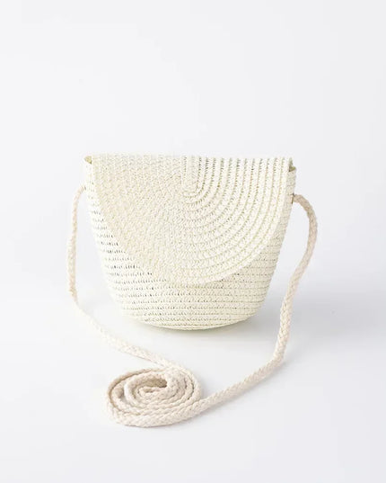 Woven Straw Crossbody Bag - Rattan Beach Purse