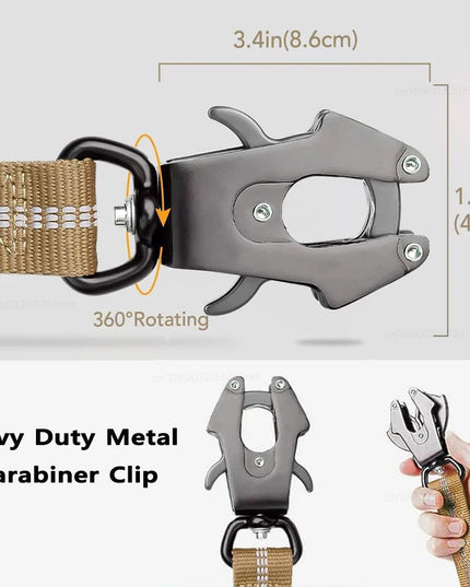 Heavy Duty Dog Leash for Large Dogs Shock Absorbing Bungee Tactical Dog Leash with 2 Padded Handle Strong No Pull Dog Leash