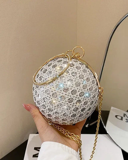 Sparkly Diamond Evening Purse - Luxury Mini Party Shoulder Bag