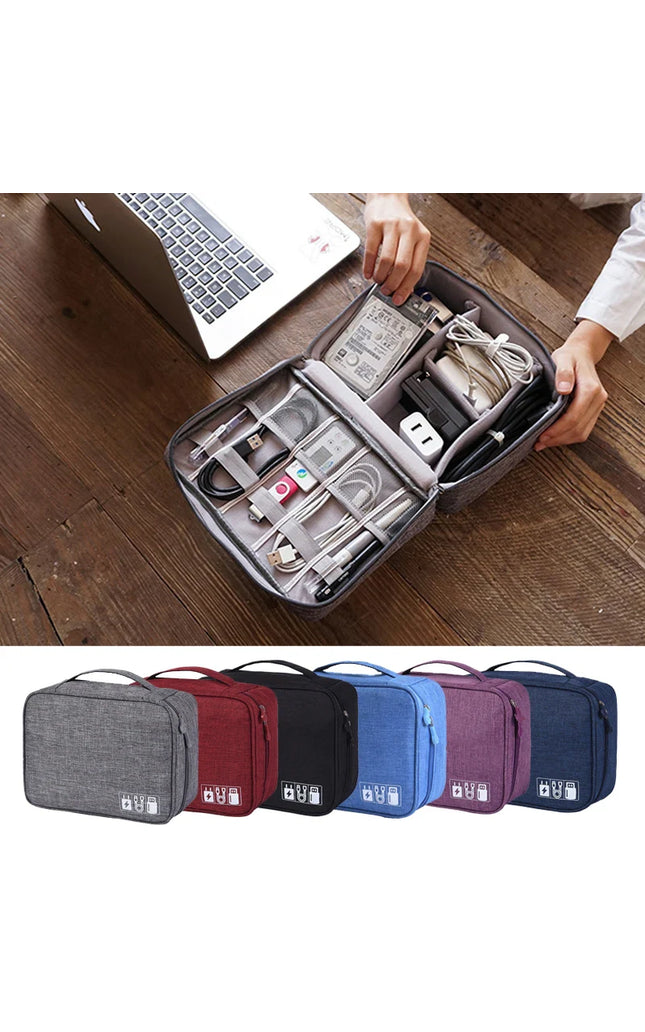 Travel Closet Organizer Case for Headphones Storage Bag Digital Portable Zipper Accessories Charger Data Cable USB Cosmetics