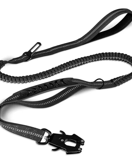 Heavy Duty Dog Leash for Large Dogs Shock Absorbing Bungee Tactical Dog Leash with 2 Padded Handle Strong No Pull Dog Leash