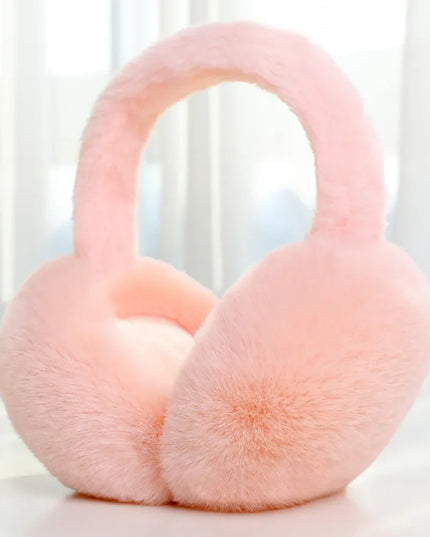 New Men Women Plush Ear Warmer Solid Color Winter Earmuffs Thickened Folding Earflap Ear Cover Outdoor Cold Protection