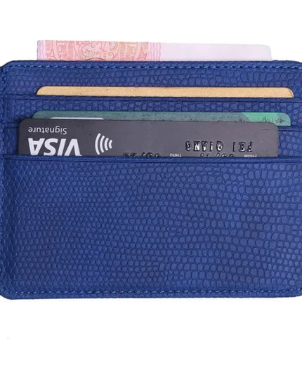 Portable Double Sided Pattern Card Wallet Id Holders Women Men Slim Wallet Change Purse Travel Wallet Holder with 5 Card Slots