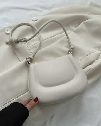 PU Leather Purple Crossbody Bag - Retro Solid Color Shoulder Handbag