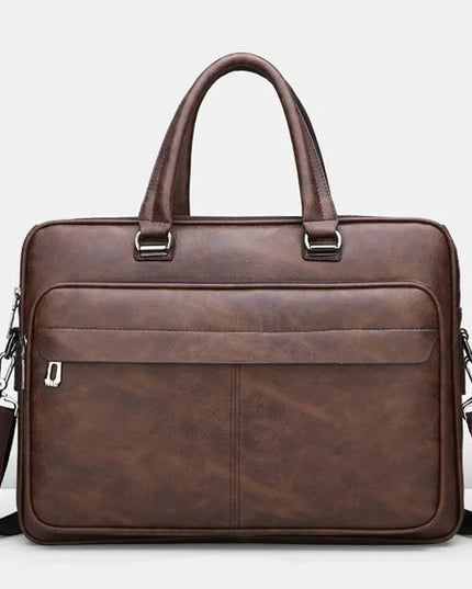 PU Leather Shoulder Bag Large Capacity Portable Casual and Waterproof Crossbody Document Bag for Men Briefcase Leather Bag