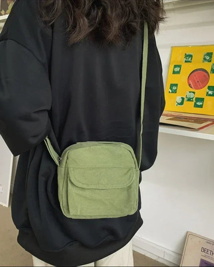 Fashion Canvas Crossbody Bags for Women - Mini Shoulder Phone Purse, Cotton Cloth Handbags