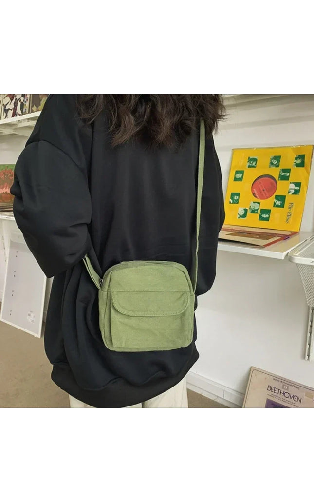 Fashion Canvas Crossbody Bags for Women - Mini Shoulder Phone Purse, Cotton Cloth Handbags