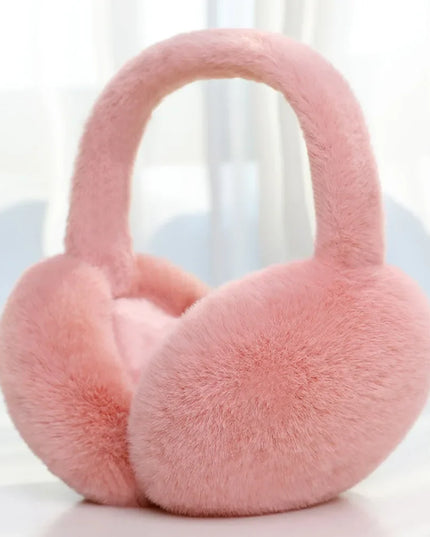 New Men Women Plush Ear Warmer Solid Color Winter Earmuffs Thickened Folding Earflap Ear Cover Outdoor Cold Protection
