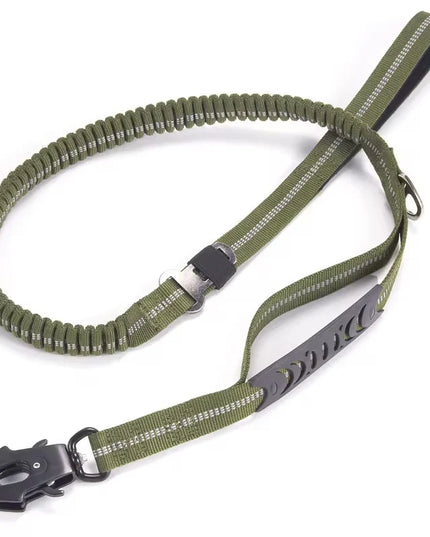 Heavy Duty Dog Leash for Large Dogs Shock Absorbing Bungee Tactical Dog Leash with 2 Padded Handle Strong No Pull Dog Leash