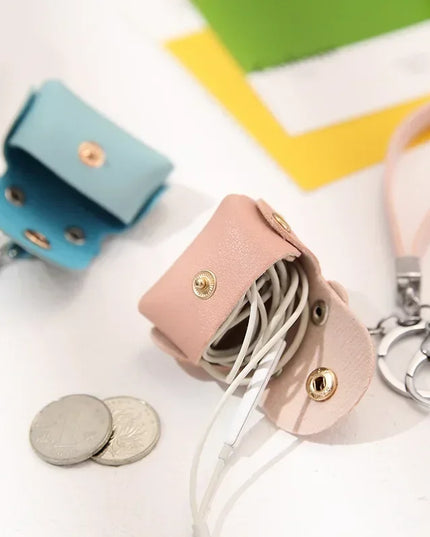 Cute Mini Coin Purses Girls Small Earphone Box Soft Leather Housekeeper Keychain Wallet Pouch Women's Bags Portable Storage Bag