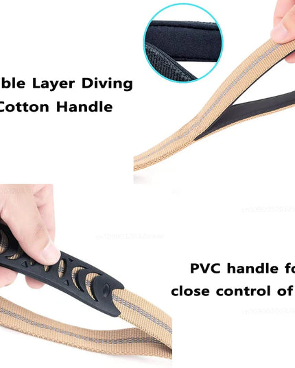 Heavy Duty Dog Leash for Large Dogs Shock Absorbing Bungee Tactical Dog Leash with 2 Padded Handle Strong No Pull Dog Leash