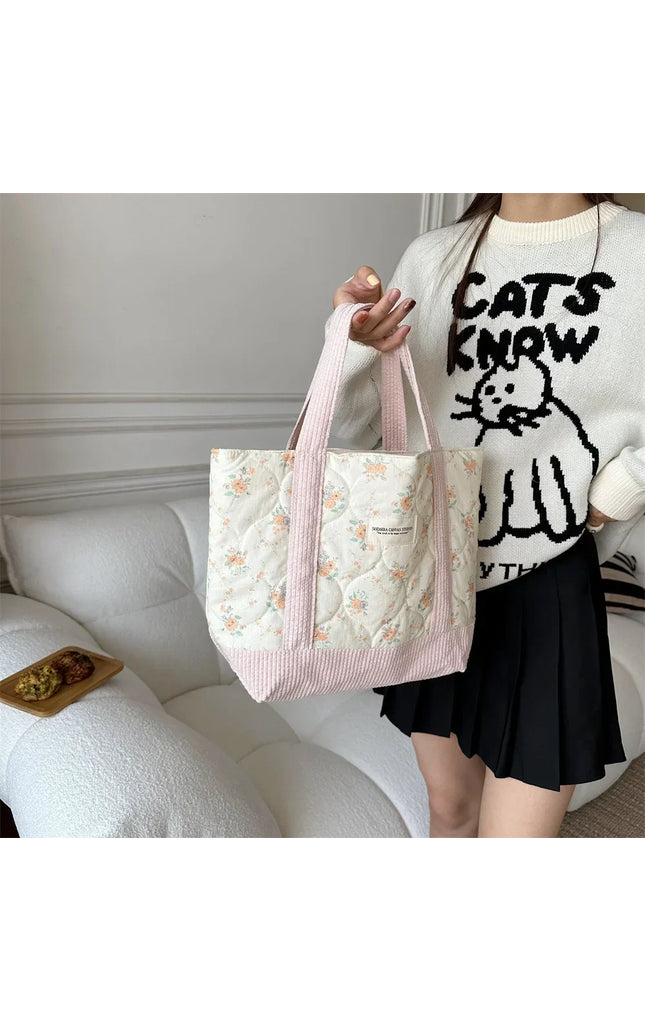 Floral Patchwork Women's Tote Shoulder Bag Purse