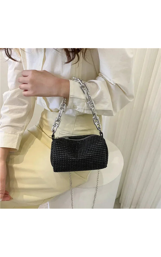 Bling Diamond Crossbody Messenger Bags for Women - Luxury Fashion Travel Shoulder Handbags Purses