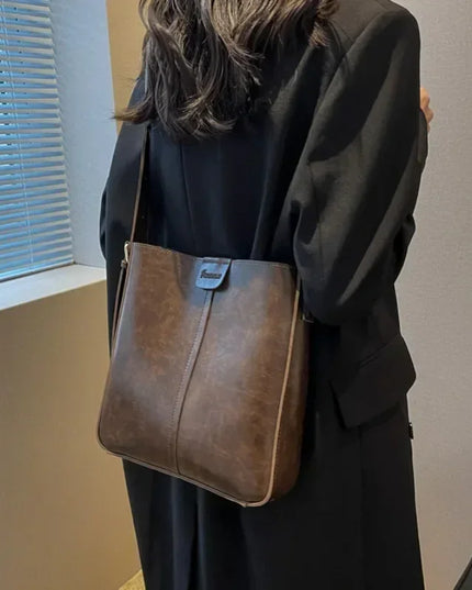 Women's PU Leather Shoulder Tote Bag Set with Crossbody and Purse