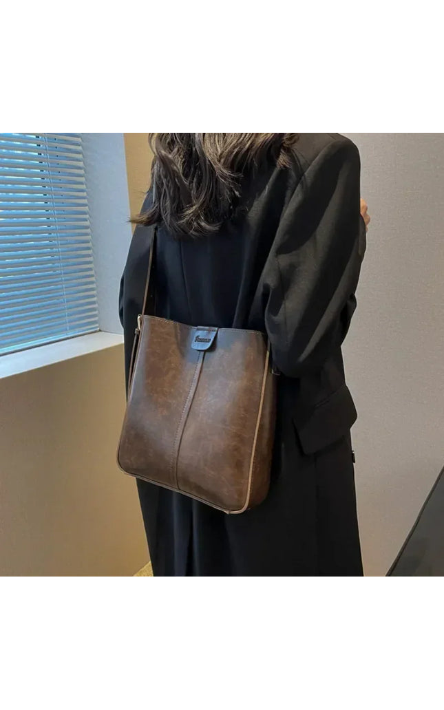 Women's PU Leather Shoulder Tote Bag Set with Crossbody and Purse