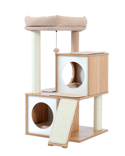 Natural Wooden Cat Tower