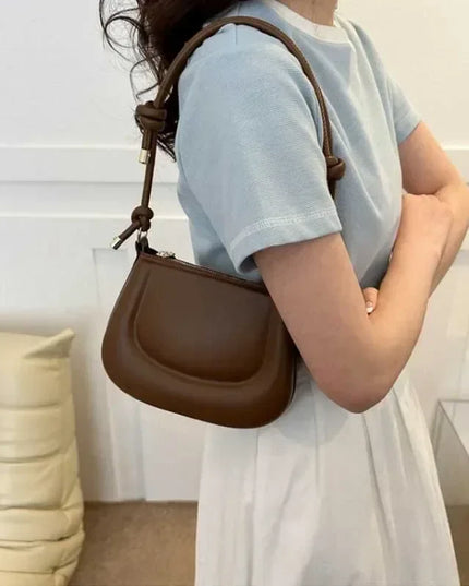 PU Leather Purple Crossbody Bag - Retro Solid Color Shoulder Handbag