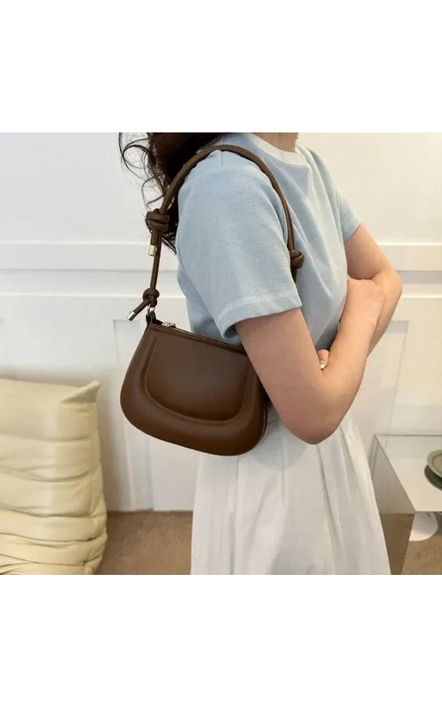 PU Leather Purple Crossbody Bag - Retro Solid Color Shoulder Handbag