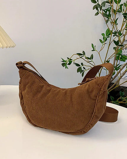 Corduroy Women's Hobo Shoulder Bag Crossbody Handbag