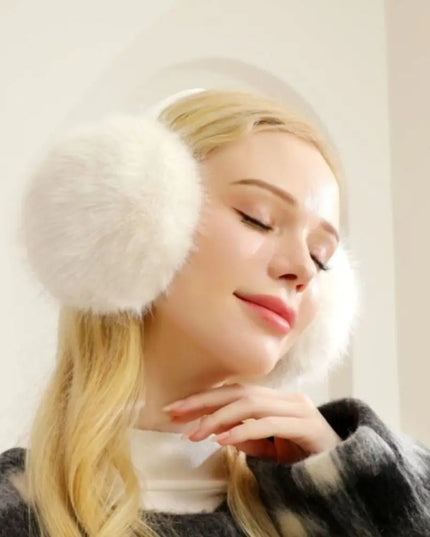 New Men Women Plush Ear Warmer Solid Color Winter Earmuffs Thickened Folding Earflap Ear Cover Outdoor Cold Protection