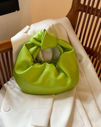 Women's PU Leather Ruched Crossbody Clutch Handbag