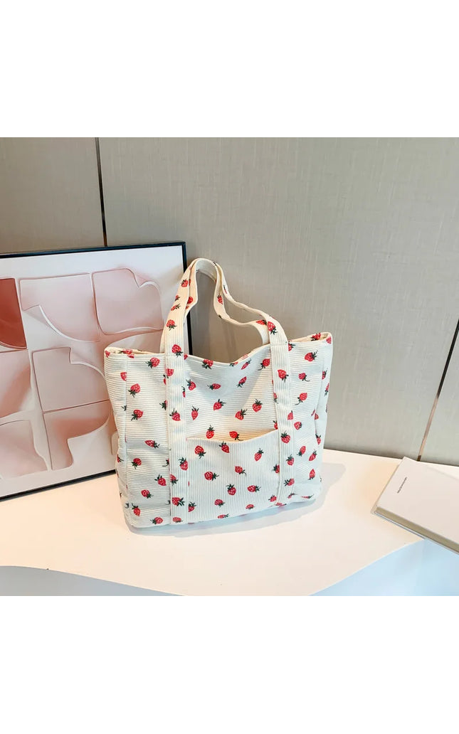 Corduroy Large Capacity Shoulder Tote Bag Women's Fashion