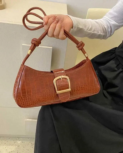 Women's Stylish PU Leather Sling Bag - Solid Color Shoulder Handbag, Large Capacity