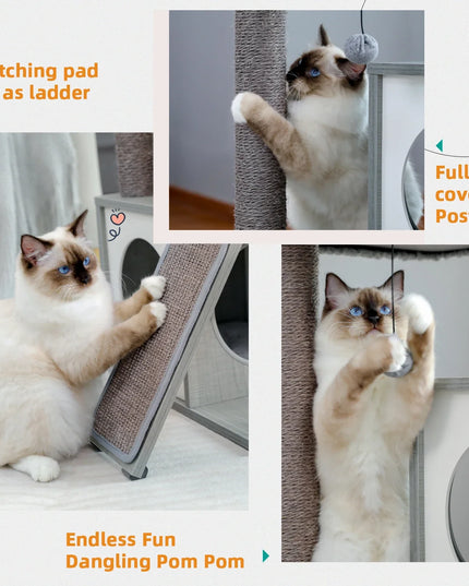 Natural Wooden Cat Tower