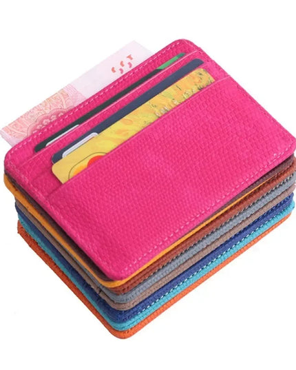 Portable Double Sided Pattern Card Wallet Id Holders Women Men Slim Wallet Change Purse Travel Wallet Holder with 5 Card Slots