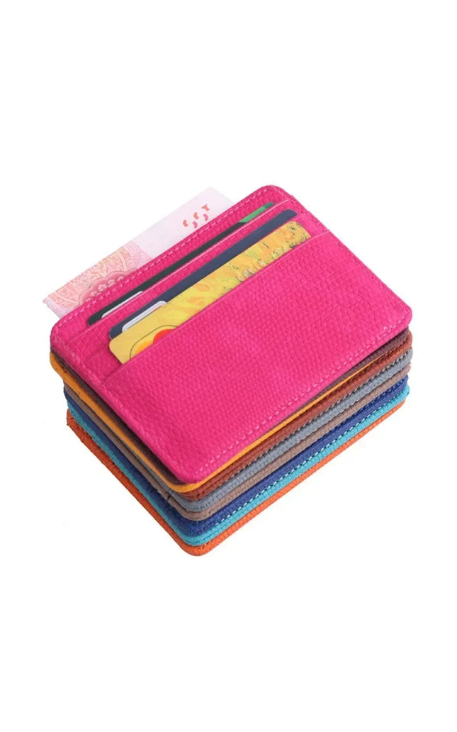 Portable Double Sided Pattern Card Wallet Id Holders Women Men Slim Wallet Change Purse Travel Wallet Holder with 5 Card Slots