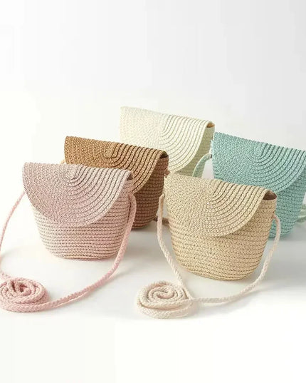 Woven Straw Crossbody Bag - Rattan Beach Purse
