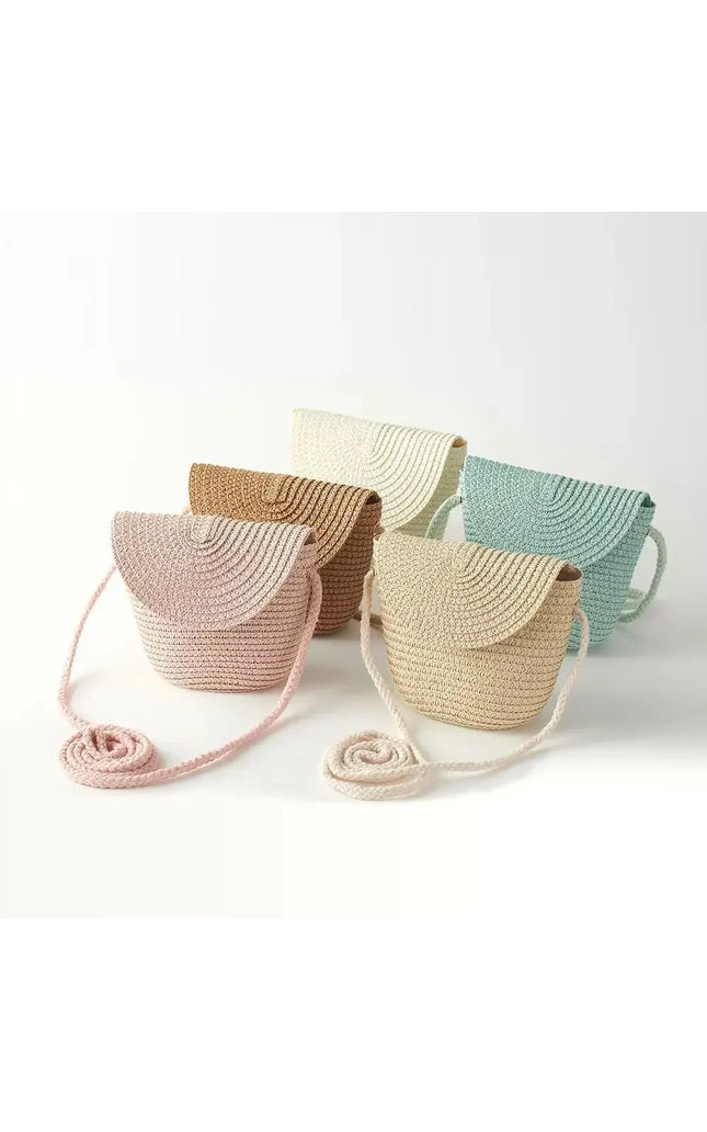 Woven Straw Crossbody Bag - Rattan Beach Purse