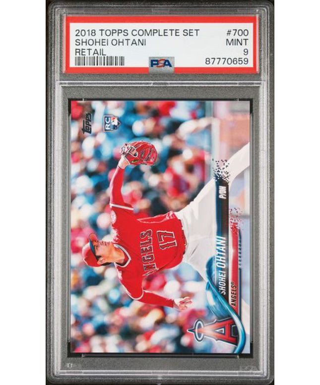 Graded 2018 Topps Complete Set Retail Shohei Ohtani #700 Rookie RC Baseball Card PSA 9 Mint