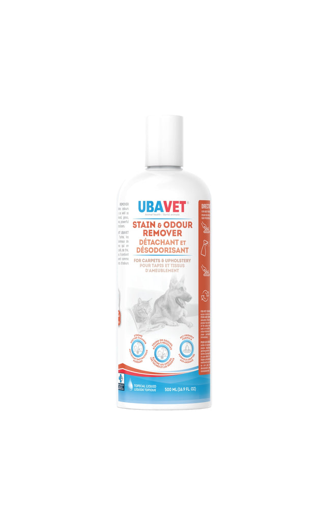 UBAVET Stain and Odor Remover for Dogs & Cats – Powerful Enzyme Cleaner – (16.9 fl oz / 500ml)