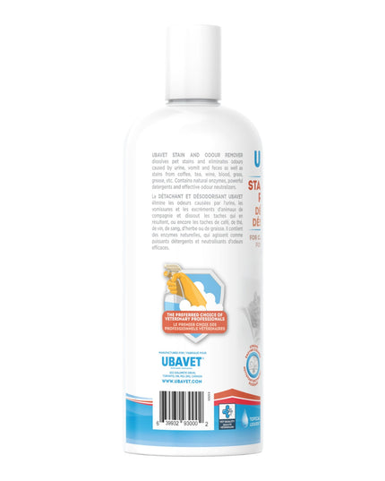 UBAVET Stain and Odor Remover for Dogs & Cats – Powerful Enzyme Cleaner – (16.9 fl oz / 500ml)