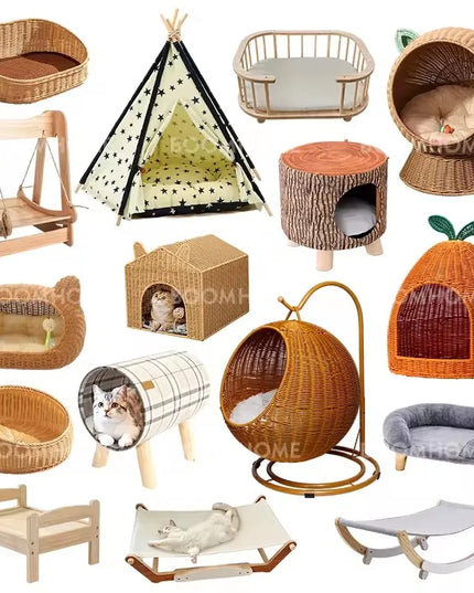 Wooden Two-Door Dog Cage - Luxury Solid Wood Pet Furniture