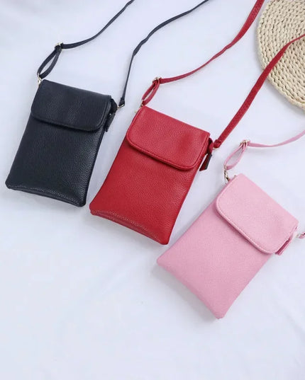 Women's PU Leather Crossbody Bag - Mobile Phone Purse, Small Shoulder Handbag