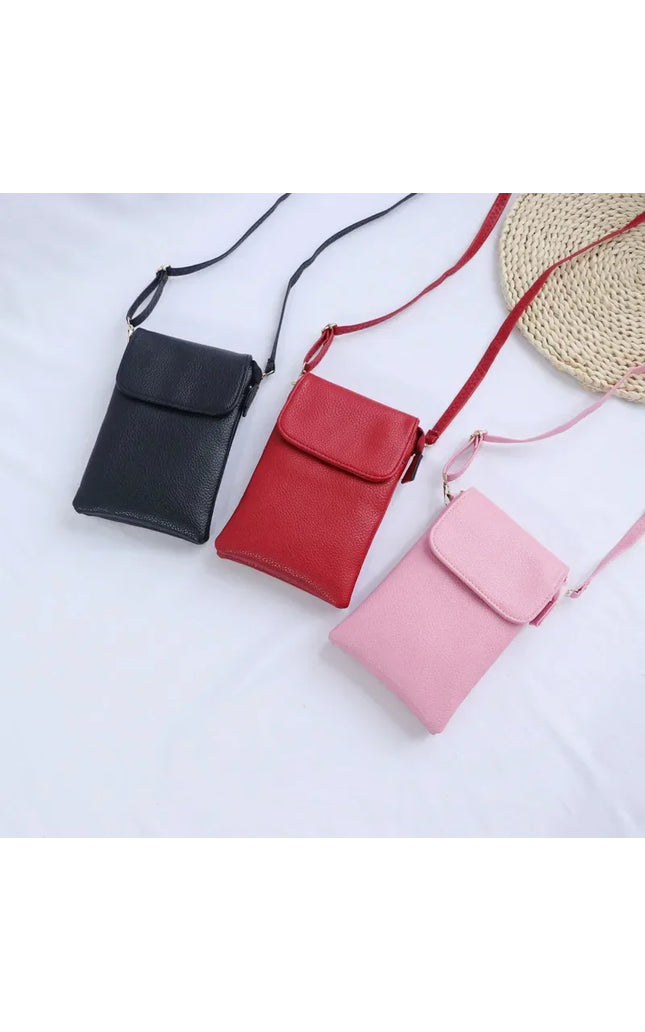 Women's PU Leather Crossbody Bag - Mobile Phone Purse, Small Shoulder Handbag