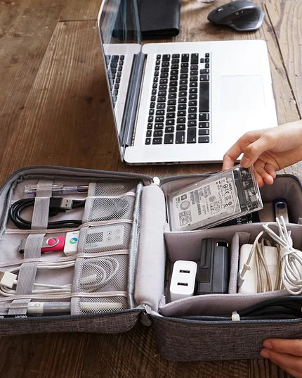 Travel Closet Organizer Case for Headphones Storage Bag Digital Portable Zipper Accessories Charger Data Cable USB Cosmetics