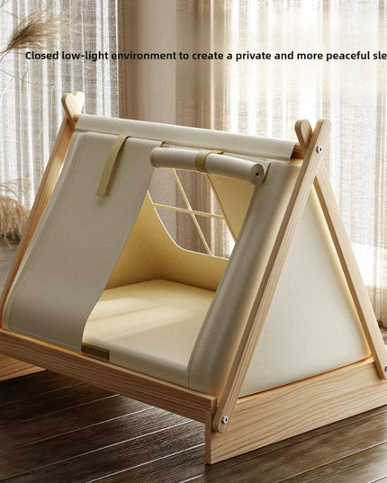 Tent Style Elevated Wooden Dog Bed