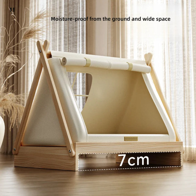 Tent Style Elevated Wooden Dog Bed