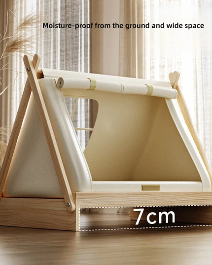 Tent Style Elevated Wooden Dog Bed