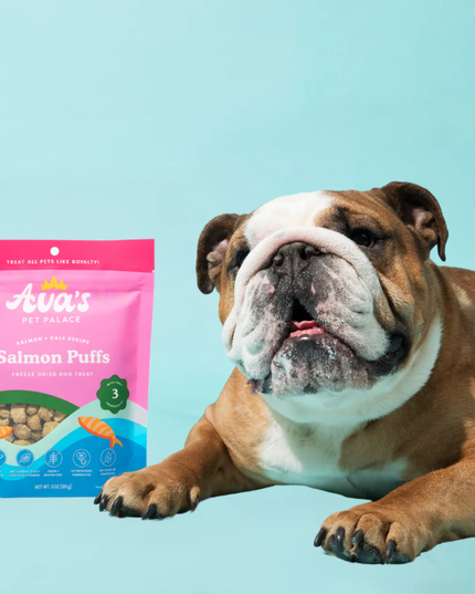 Ava's Pet Palace Freeze Dried Dog Treats - Salmon Puffs (3 oz)